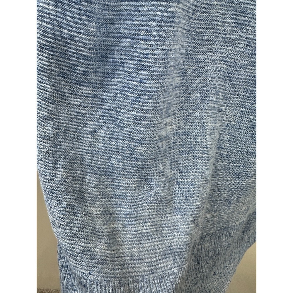 Eileen Fisher 100% Linen Open Knit Semi Sheer Longline Tunic Top Split Hem M - Picture 11 of 15